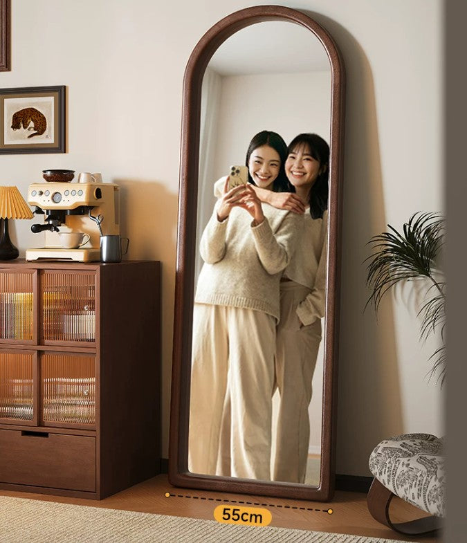 wood frame arch mirror