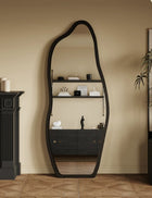 black wavy full length mirror