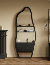 black wavy full length mirror