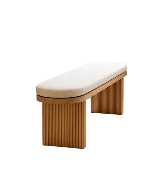 Linen Wooden Bench