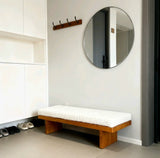 boucle entryway cushioned bench