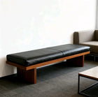 black wooden dining bench