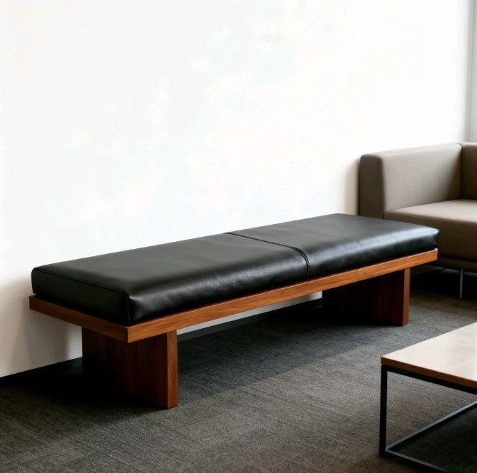 black wooden dining bench