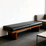 black wooden dining bench