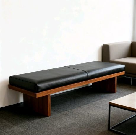 black wooden dining bench