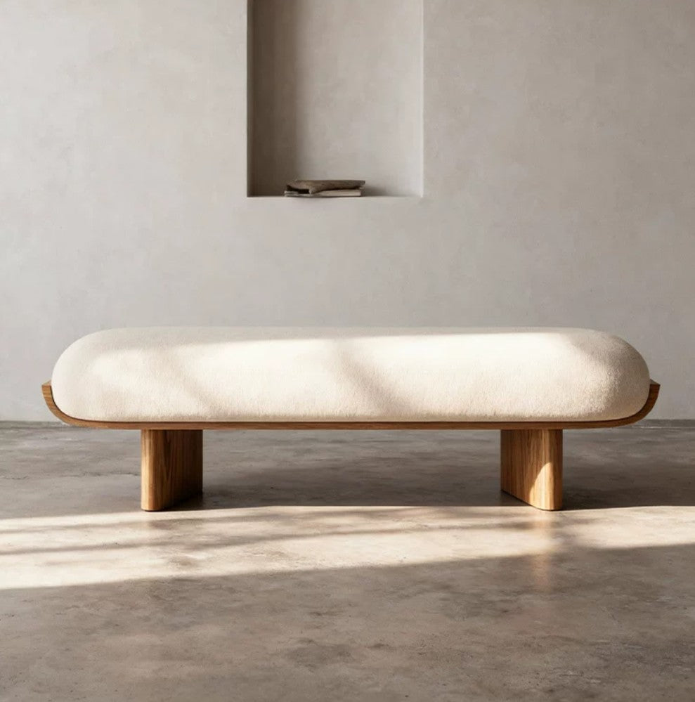 Wood Upholstered Dining Bench | URVI