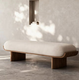 Wood Upholstered Dining Bench | URVI