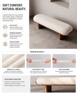 Wood Upholstered Dining Bench | URVI