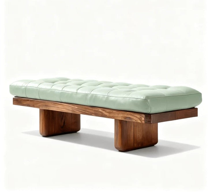 Tufted Leather Dining Bench | ISIKA