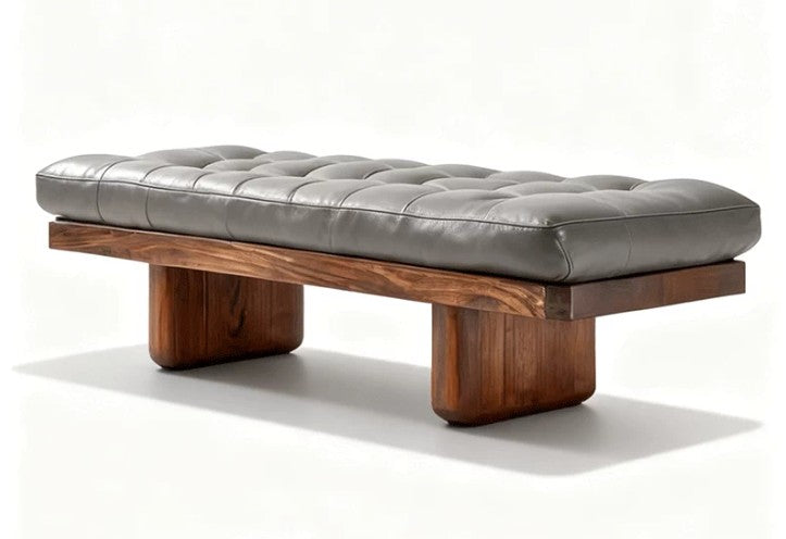 Tufted Leather Dining Bench | ISIKA
