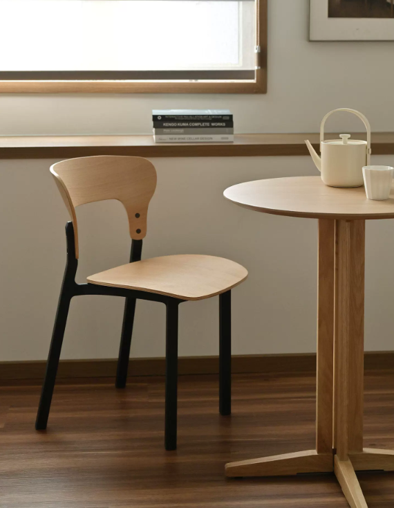 wood chair with pp legs