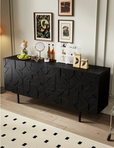 4 door sideboard cabinet in black