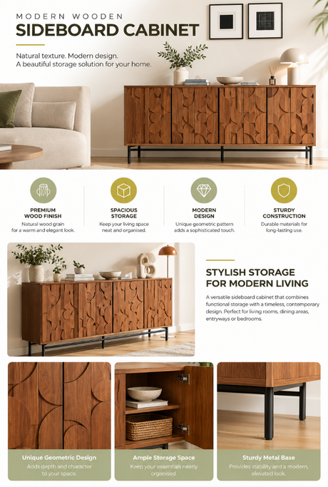4 Door Sideboard Cabinet | SHIRAV