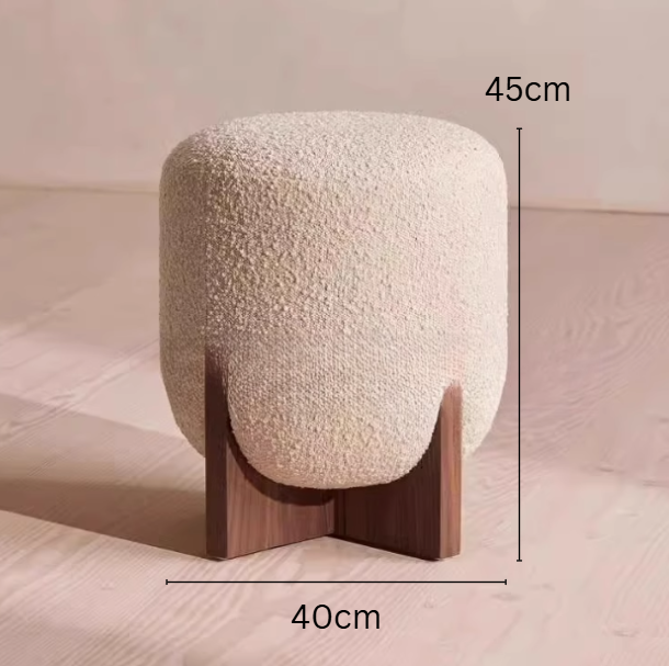 Bouclé Ottoman Stool | ARLO