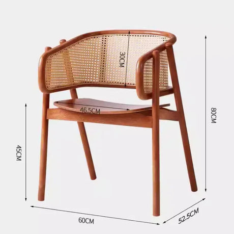 Rattan Dining Arm Chair with Solid Wood Seat | RIVA