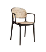 Black PP perforated rattan style dining side chair