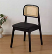 Rattan Dining Side Chair w/ PU Seat | ELARA