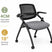 grey training armchair with castors, foldable armrest and tiltable backrest