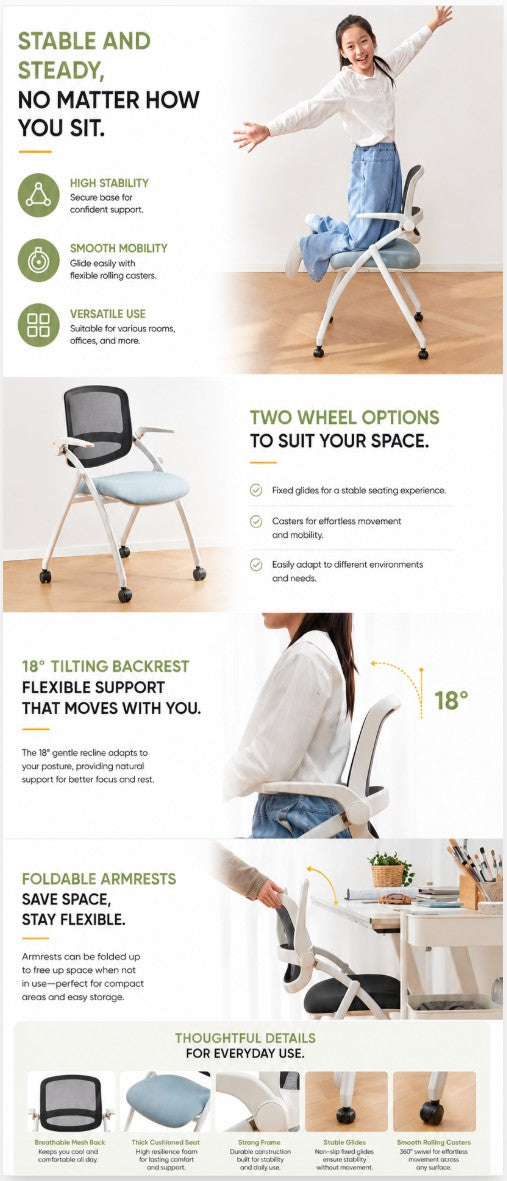 Training Armchair with Castors + Fixed Armrests + Tiltable Backrest | LIAM