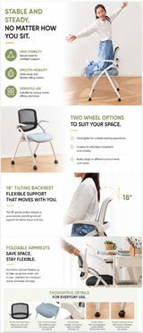 Training Armchair with Castors + Fixed Armrests + Tiltable Backrest | LIAM