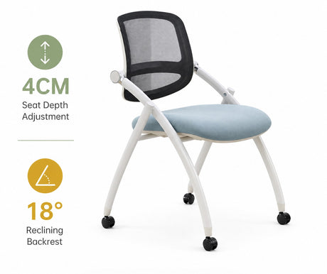 Training Side Chair with Castors + Tiltable Backrest | LIAM