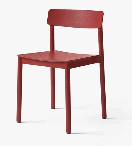 affordable red solid wood dining chair