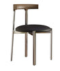 black dining chair with steel frame