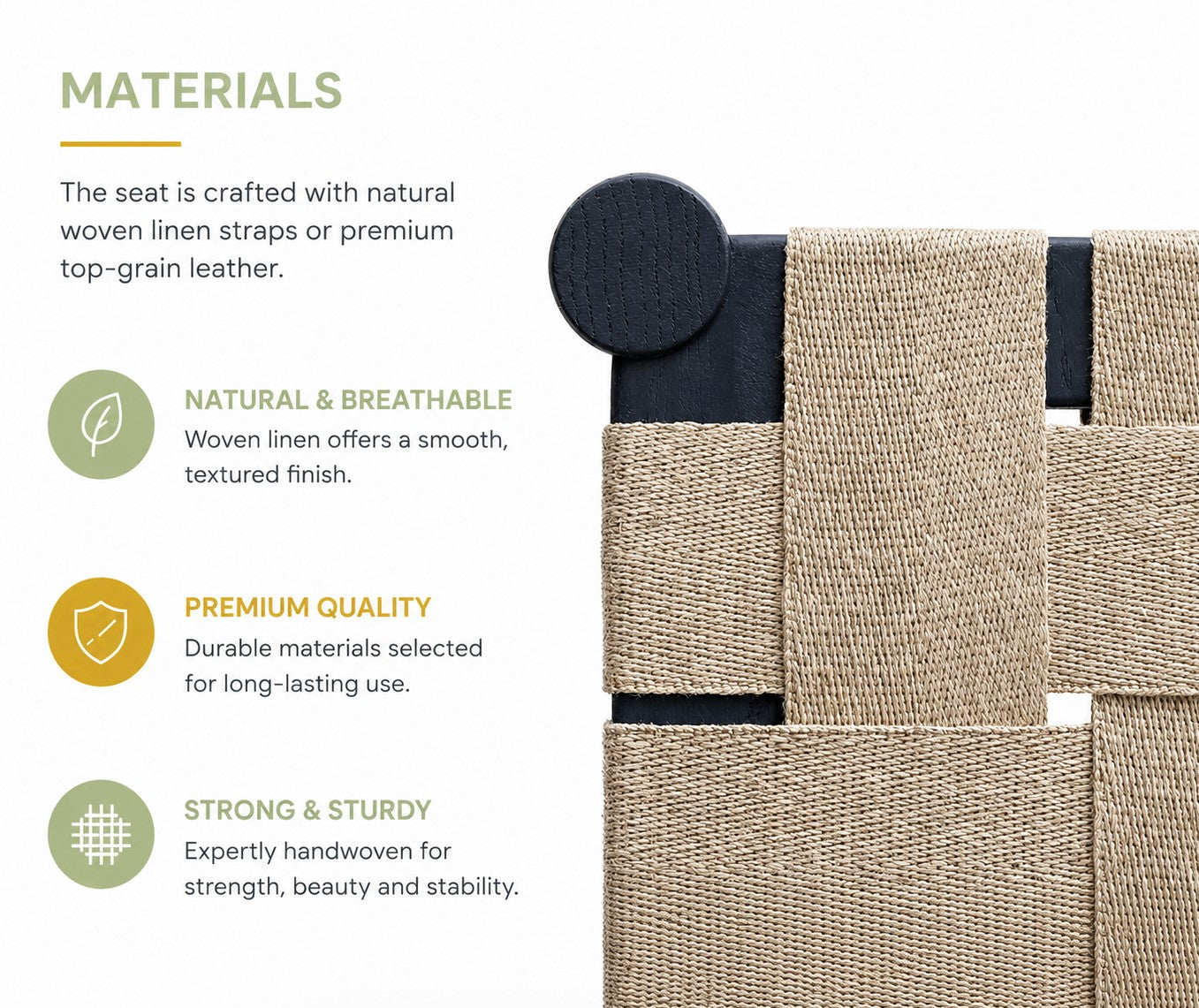 Bench with Woven Seat | TONI