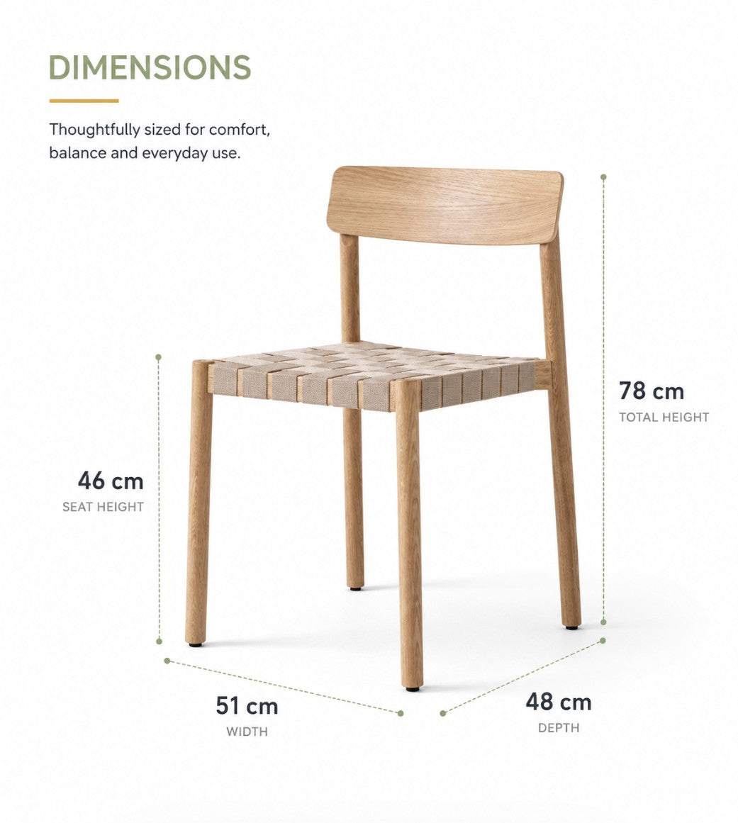 Dining Chair with Woven Seat | TONI