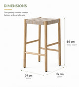 Bar Stool with Woven Seat | TONI