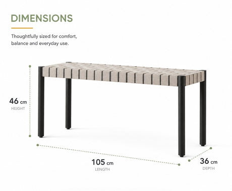 Bench with Woven Seat | TONI
