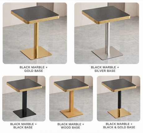 Black Aurelia Sintered Stainless Steel Edge x Gala Dining Table
