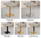 Sintered Stone Table with Stainless Steel Wrapped Edge | AURELIA Gold 60X60