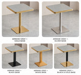 Sintered Stone Table with Stainless Steel Wrapped Edge | AURELIA Gold 60X60