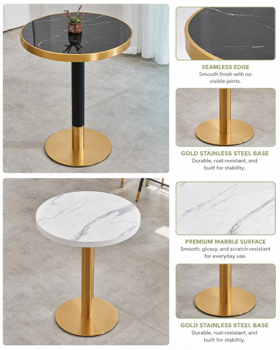Square Sintered Stone Table with 304 Stainless Steel Base | OLIVIA