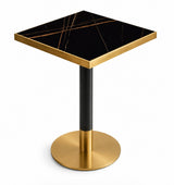 Black Sintered Stainless Steel Edge x Gala Square Dining Table - Customisable