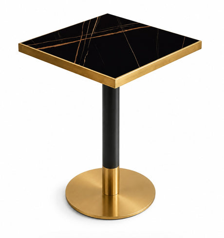 Black Sintered Stainless Steel Edge x Gala Square Dining Table - Customisable