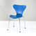 Blue modern dining chair with chrome legs, stylish home or office seating