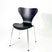 Modern black wood dining chair with chrome legs, sleek design for home or office use