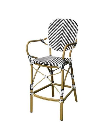 Luca Charlotte outdoor wicker bar chair with armrests