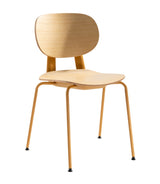 fin stackable dining chair for restaurants in yellow