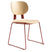 Fin stackable plywood dining chair with wine red metal frame