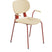 Plywood Dining Chair with armrest in red
