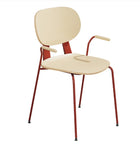 Plywood Dining Chair with armrest in red