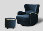Lounge Swivel Chair with Footstool | ANNIE