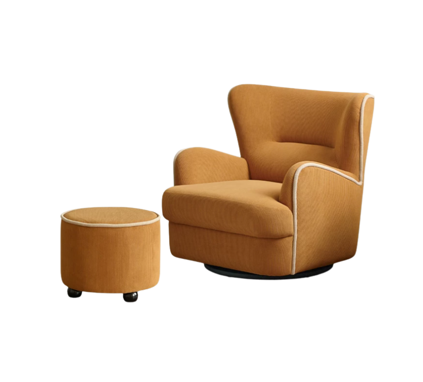 Lounge Swivel Chair with Footstool | ANNIE
