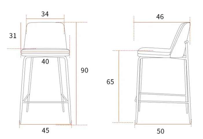 Bar Chair (Set of 2)| LILY - onehappyhome