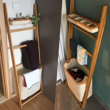 Bathroom Basket Storage Rack and Hamper | RINA - onehappyhome