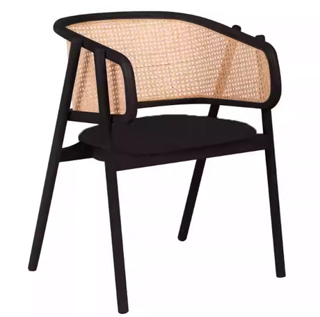 Rattan Dining Arm Chair with Upholstered Seat | RIVA