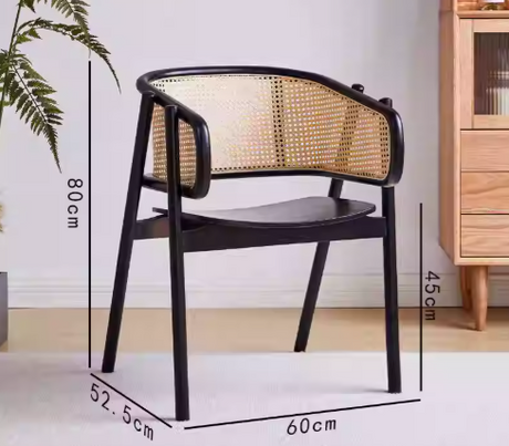 Rattan Dining Arm Chair with Solid Wood Seat | RIVA